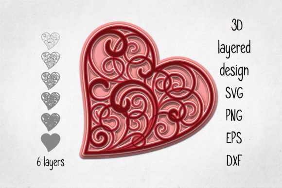 3d Heart Layered Cut File: A Versatile Design for Creative Projects
