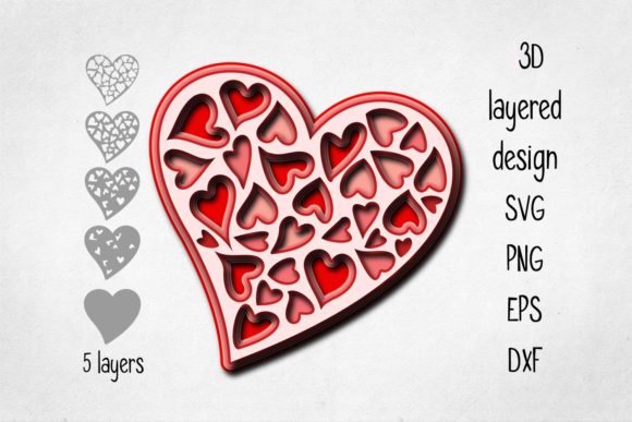 3D Layered Heart Cut File: A Versatile Design for Creative Projects