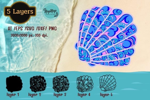 3D Layered Sea Shells V3: A Versatile Digital Cut File for Creative Projects