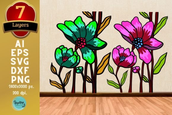 3D Layered Sweet Flowers Set V.1