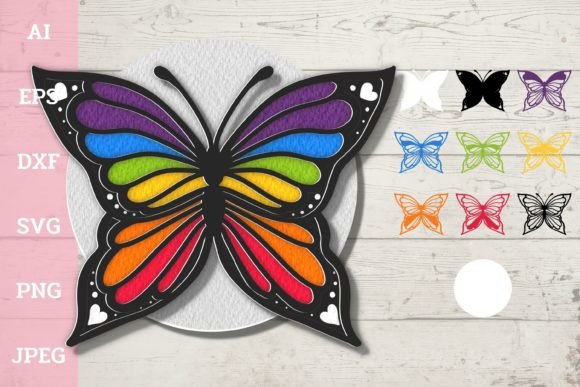 3D Pride Butterfly: A Unique Digital Design for Laser Cutting and Printing