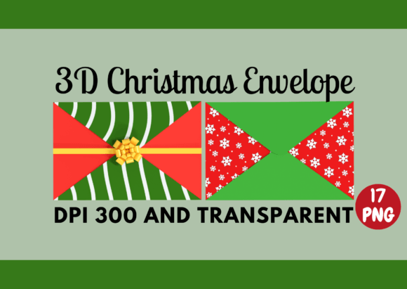 3D Render Christmas Envelope