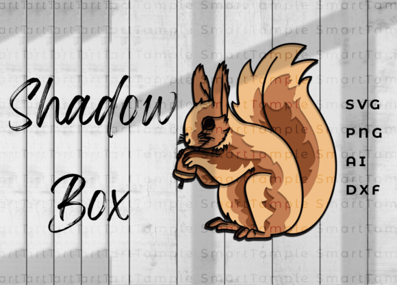 3D Squirrel Paper Cut Shadow Box SVG