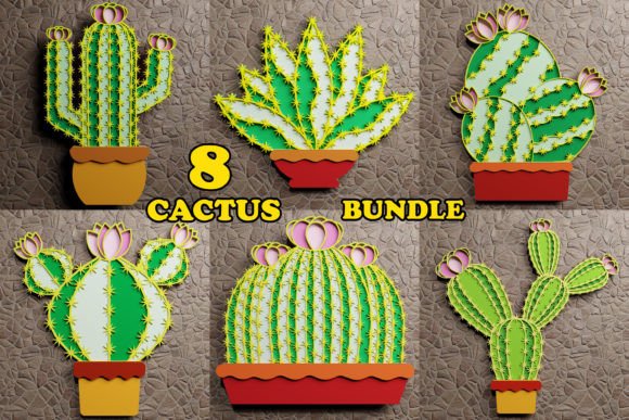 3D SVG Cactus Multilayered Papercut Bun: A Modern Craftsmanship Tool for Laser and CNC Cutting