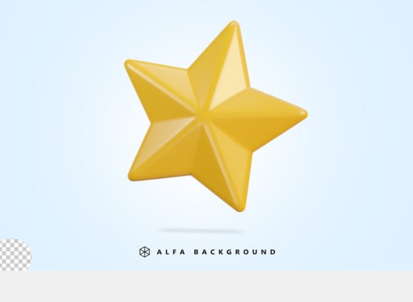 3D Vector Star Icon on Transparent Background: A Versatile Design Element for Modern Creativity