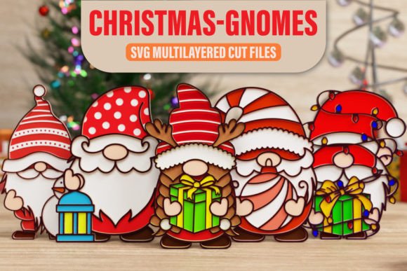Christmas Gnome 3D SVG BUNDLE