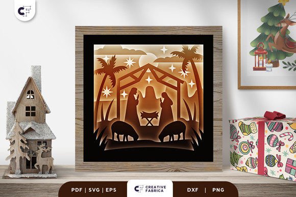 Christmas Nativity 3D Shadow Box SVG: A Modern Twist on a Timeless Tradition