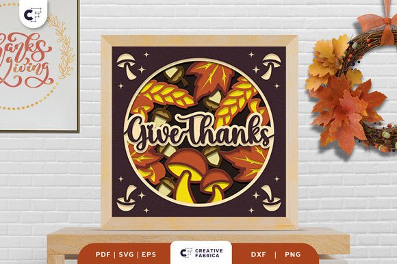 Fall Autumn Leaves 3D Shadow Box Adds Depth to Design Projects