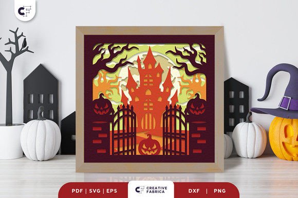 Haunted Castle 3D Paper Cut SVG – A Spine-Chilling Halloween Craft for Modern Creators