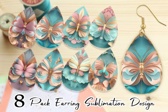 How to Create Stunning 3D Paper Art Butterfly Earrings with Teardrop Sublimation Design Bundle