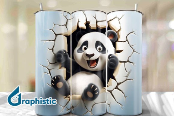 Panda 3D Smashed Wall Art 21 – Creative Possibilities for Modern Designers