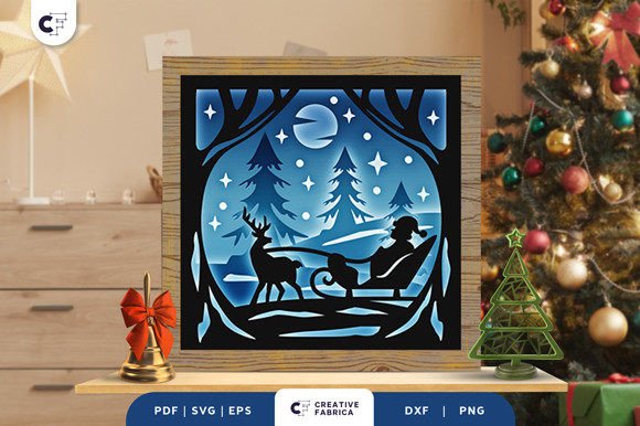 Santa Sleigh Christmas Night 3D SVG: A Strategic Design for Holiday Creativity and Branding