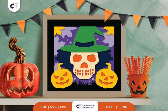 Spooky Halloween Skull 3D Paper Cut SVG: A Unique Decor Option for Crafters