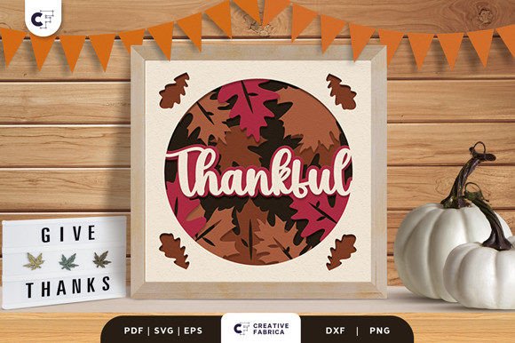 Thanksgiving Leaves 3D Shadow Box for Creative Cricut Projects