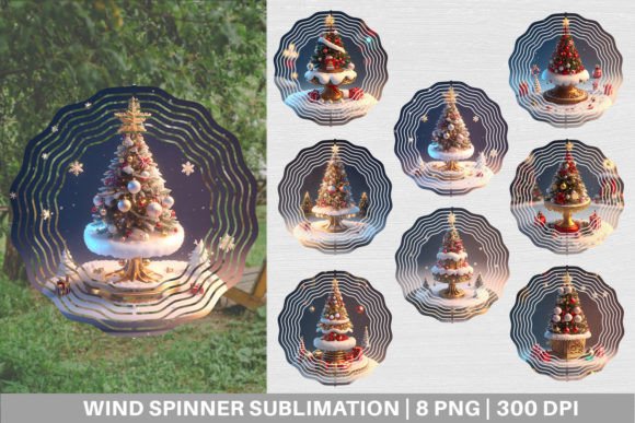 Wind Spinner 3D Christmas Tree Baubles